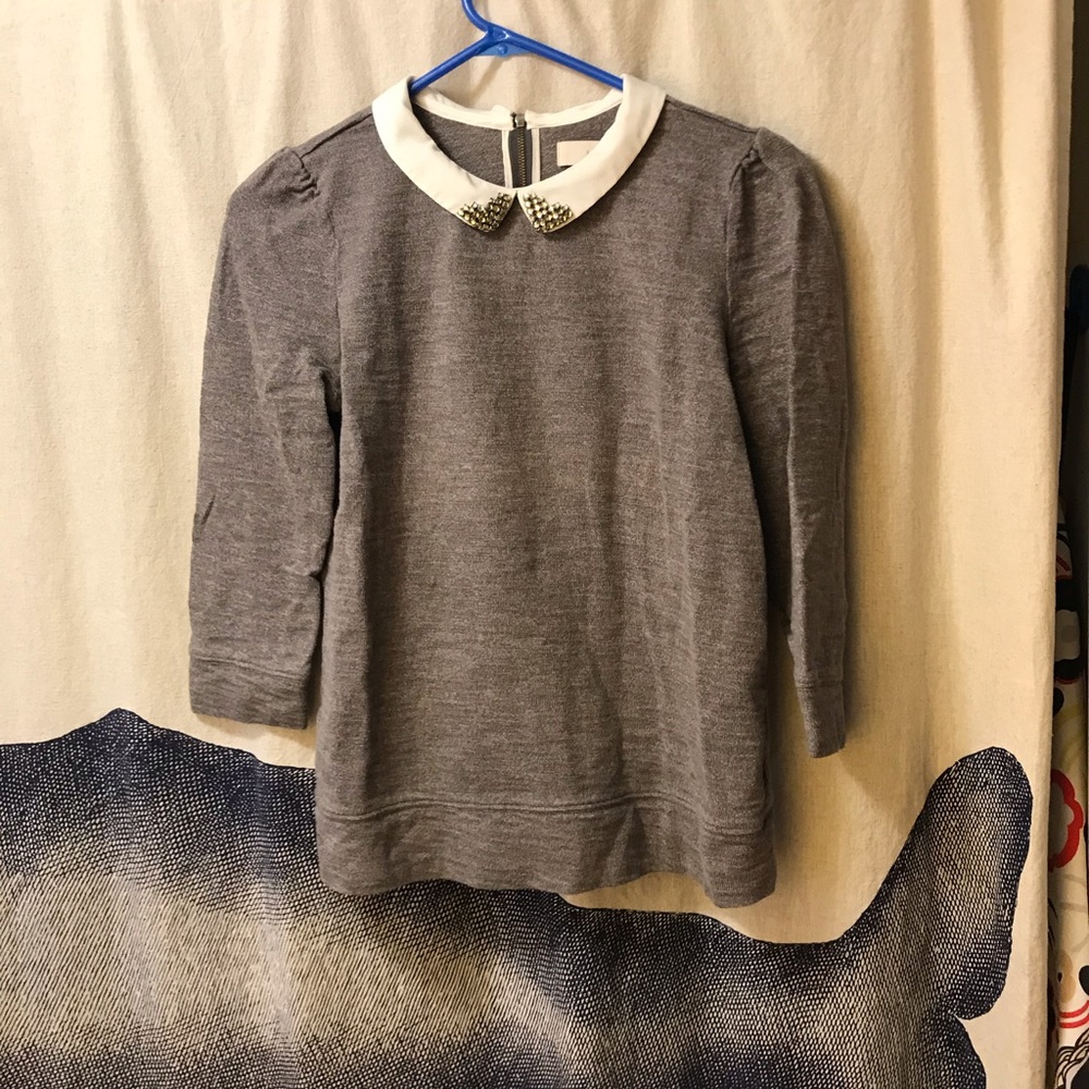 Rhinestone collared top